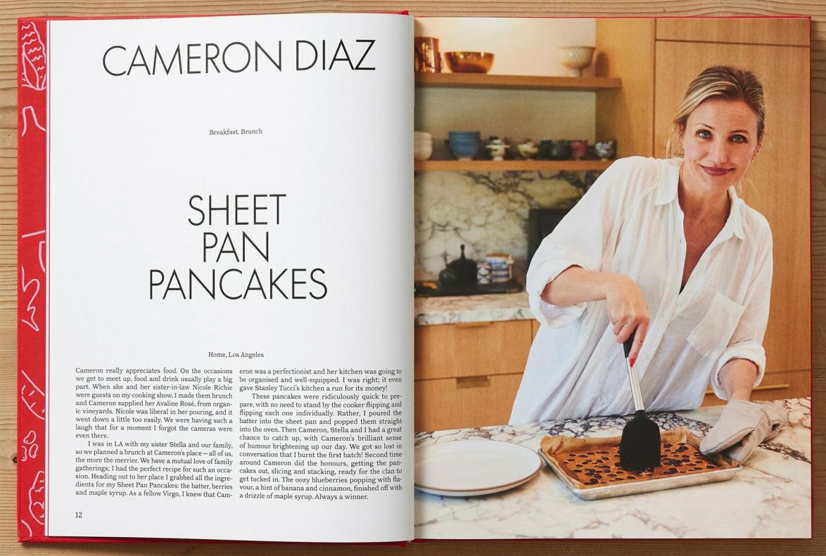 Mit Cameron Diaz kreierte Mary McCartney in Los Angeles Frühstücks-Blechkuchen mit Blaubeeren. 
