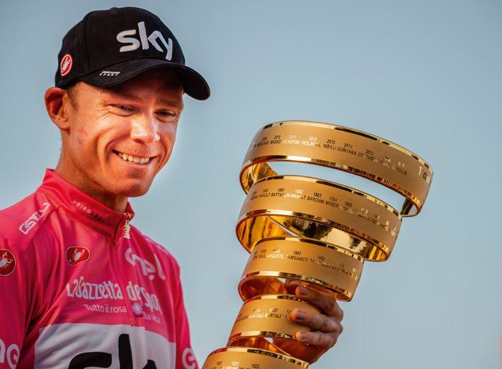 Chris Froome beim Sieg im Giro D'Italia 2018. 