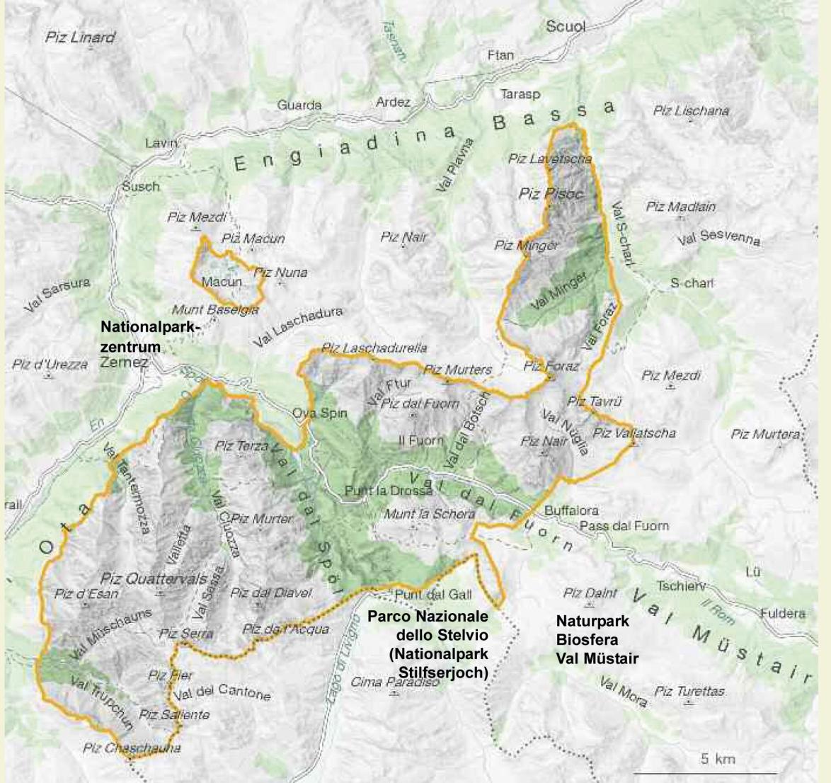 Karte: Schweizerischer Nationalpark
